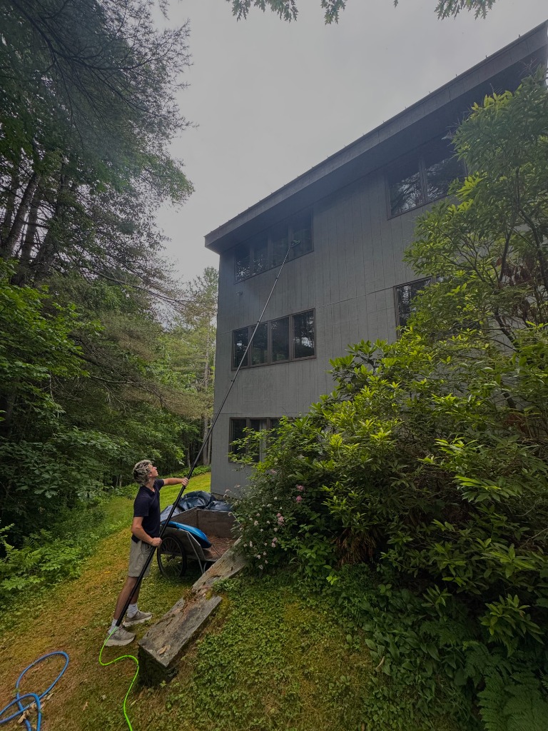 Pole cleaning high windows