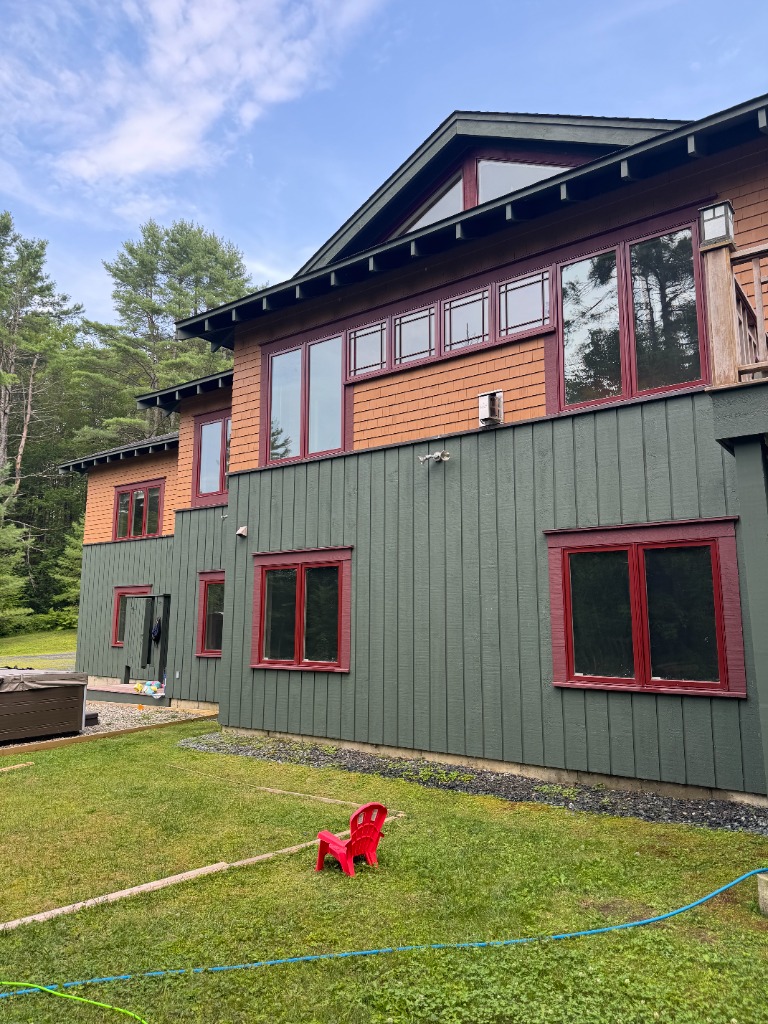 Green and orange craftsman home